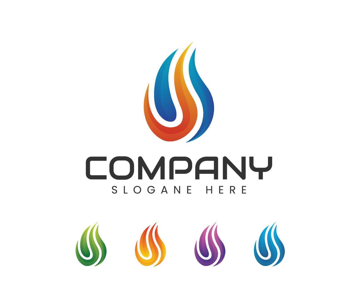 Fire flame logo design vector template