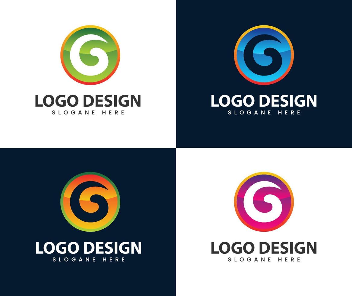 Abstract letter g modern 3d logo design vector