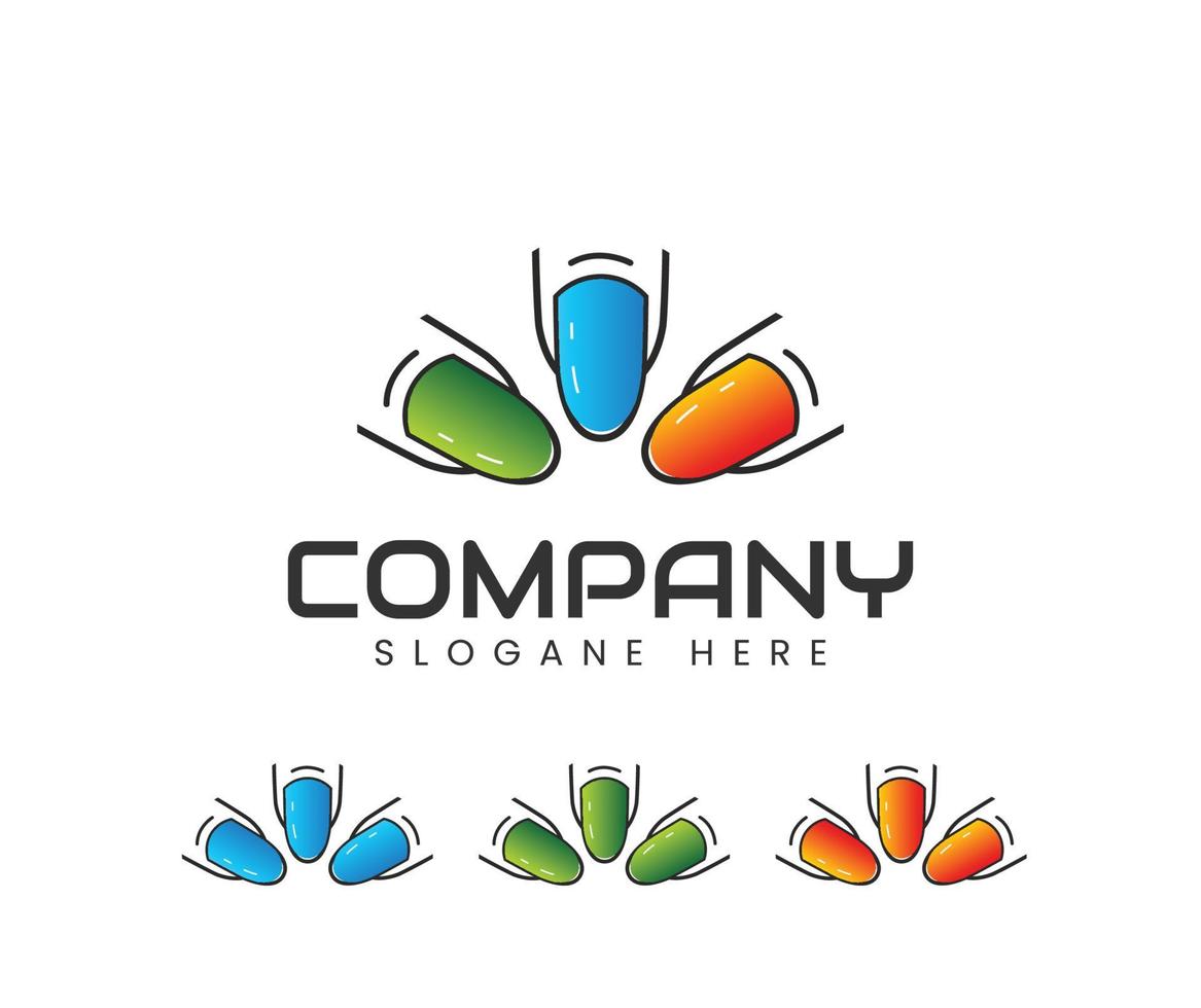 Colourful mail salon logo design vector