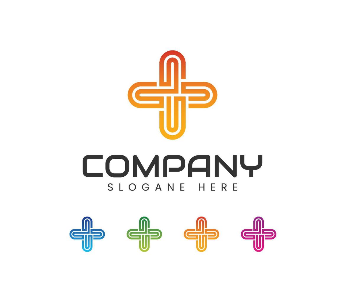 Creative medical cross for healthcare company Logo Icon Premium Minimal emblem design template vector