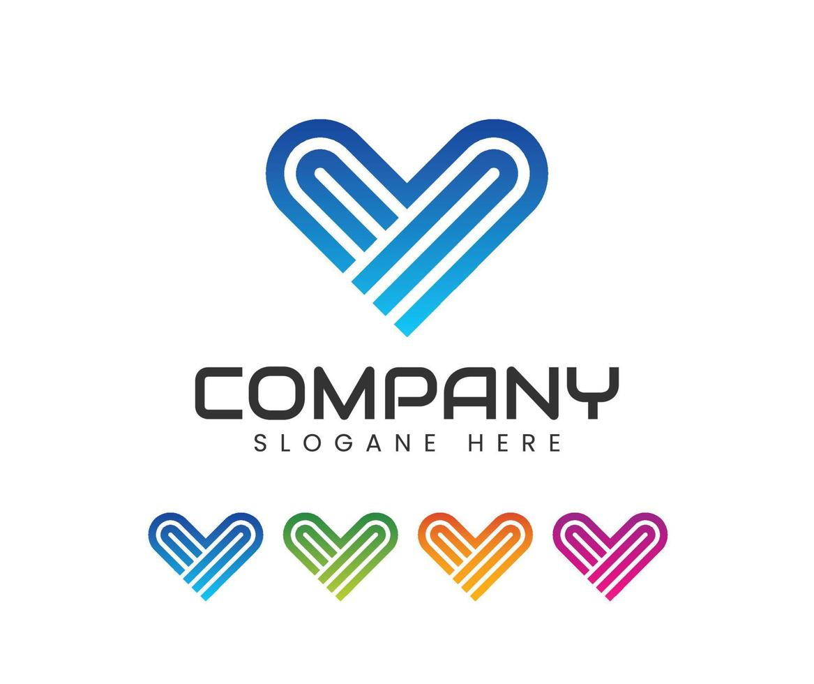 plantilla de vector de diseño de logotipo de corazón