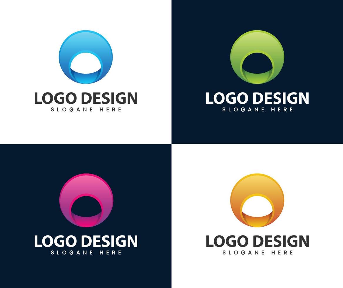 Circle abstract modern 3d logo vector