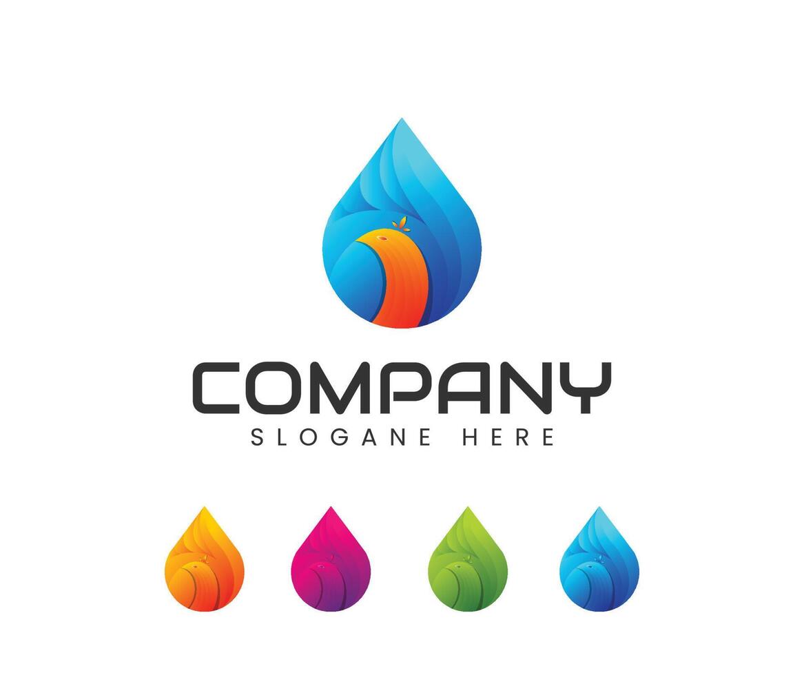 Water drop bird logo design 7118285 Vector Art at Vecteezy