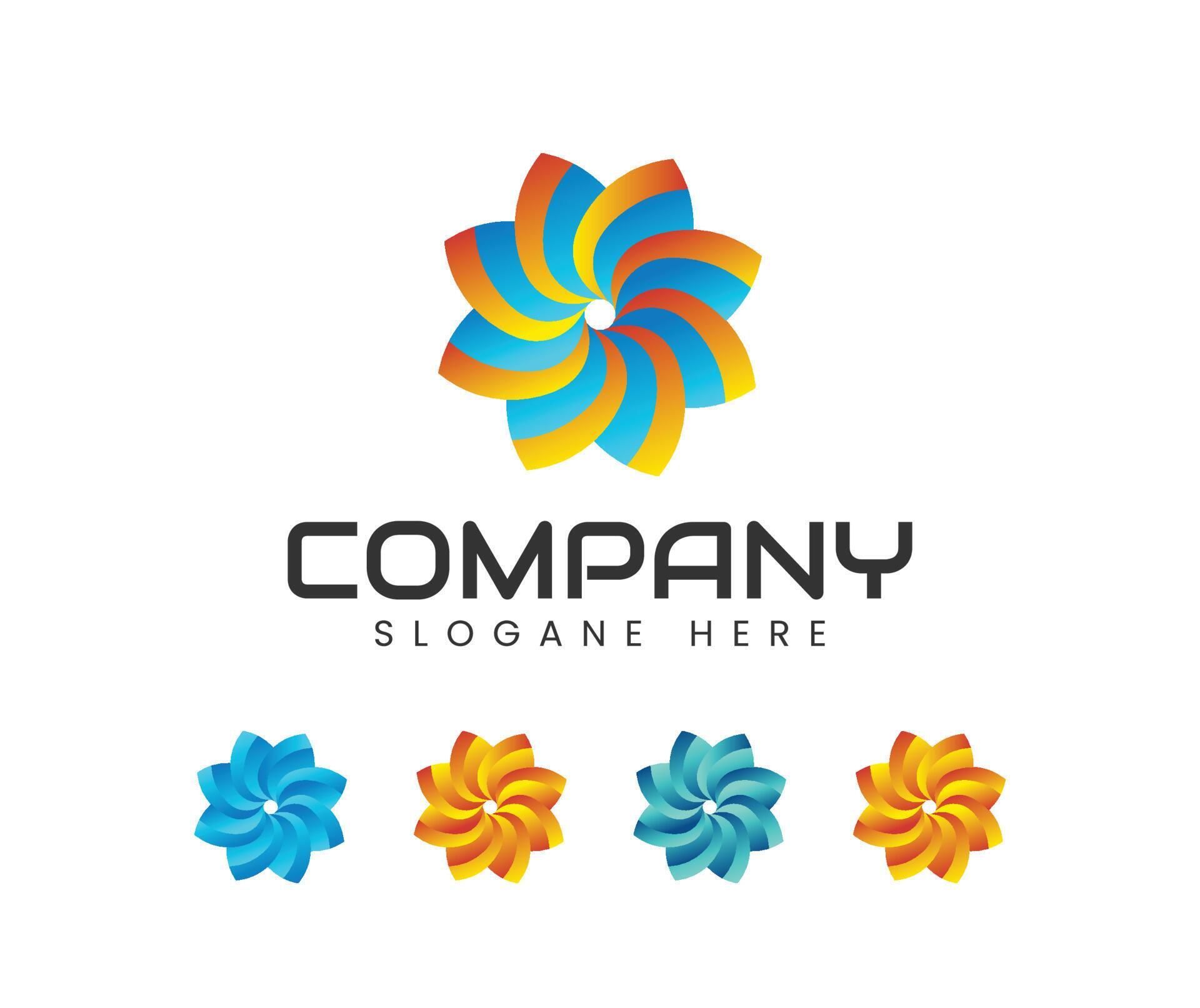 Abstract flower logo design 7118300 Vector Art at Vecteezy