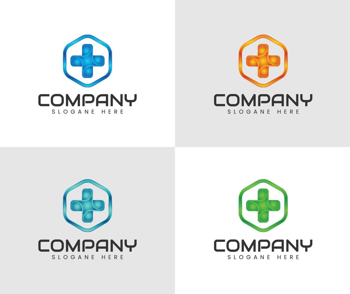 plantilla de vector de diseño abstracto de medicina de logotipo de farmacia