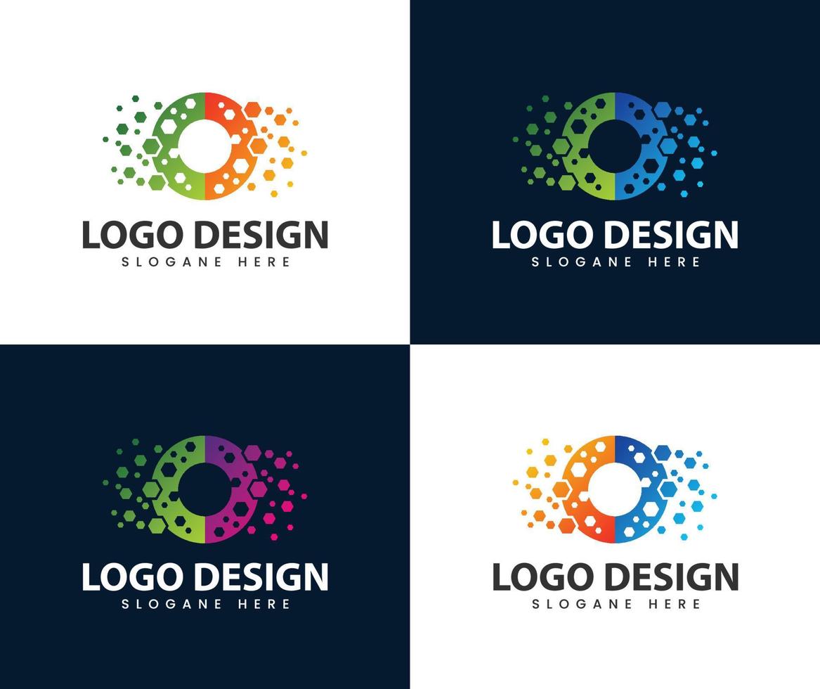 diseño de logotipo de letra o creativa abstracta vector