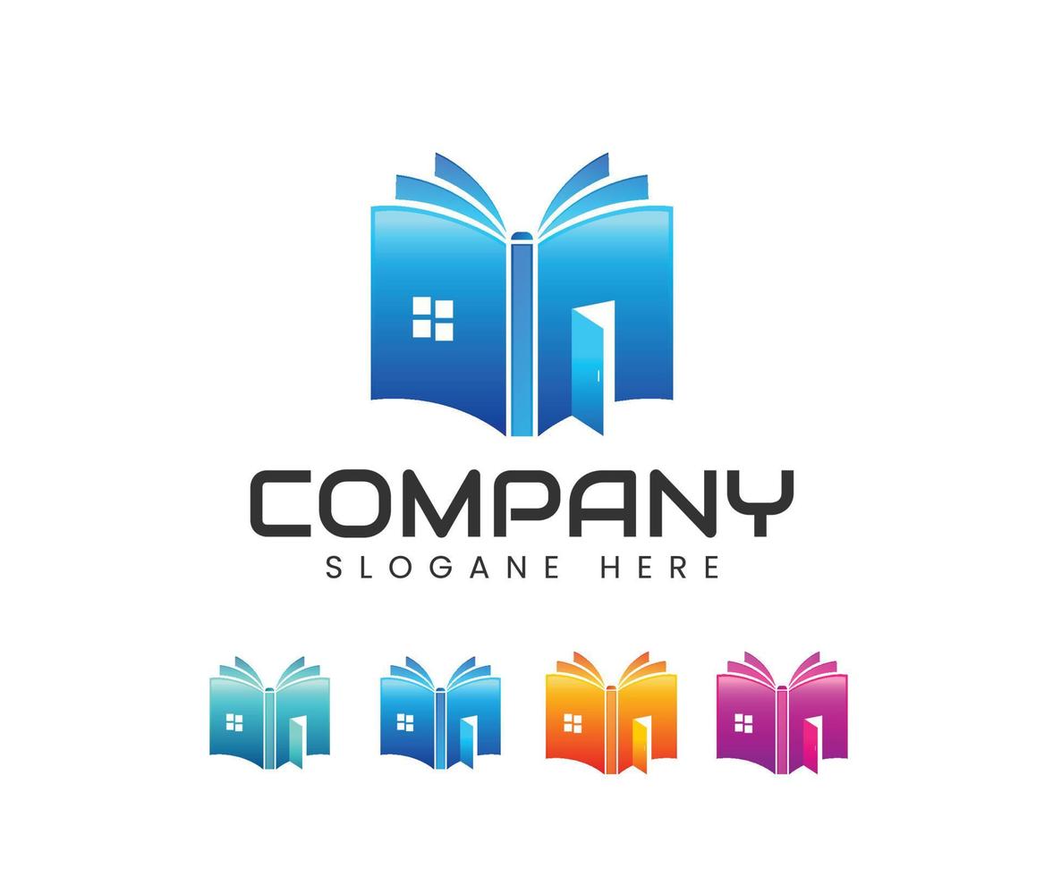 Online book store logo design vector