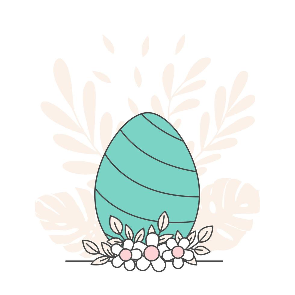 Easter card with eggs. Happy easter greeting card and template vector illustration. Cute Design layout for invitation, card, menu, flyer, banner, poster, voucher. Eggs and bunny ears