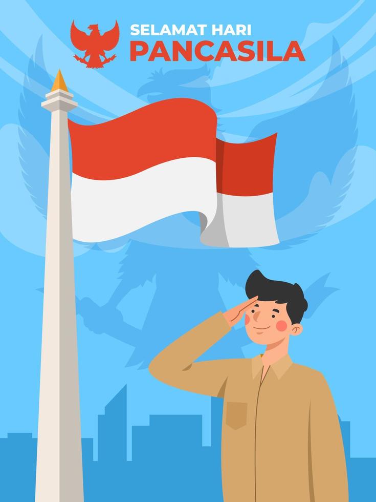 celebración del día de la pancasila vector