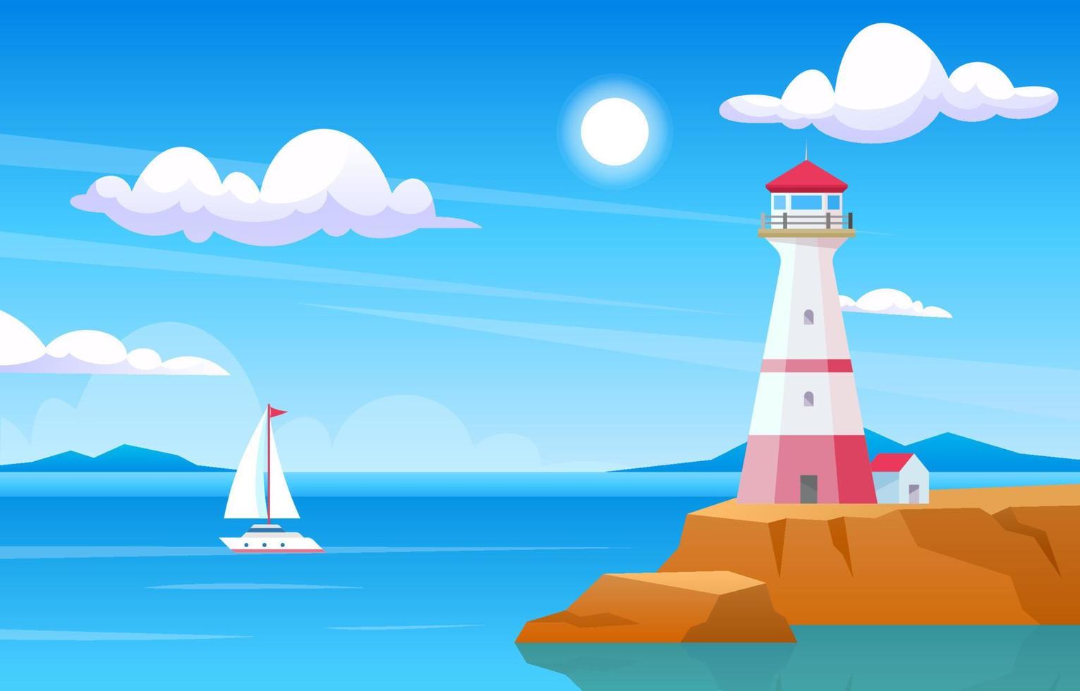 Sea Scenery Background vector