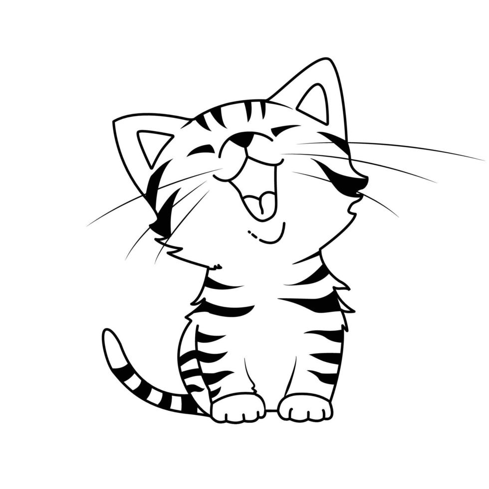 lindo libro de colorear de tigre o gato para niños vector