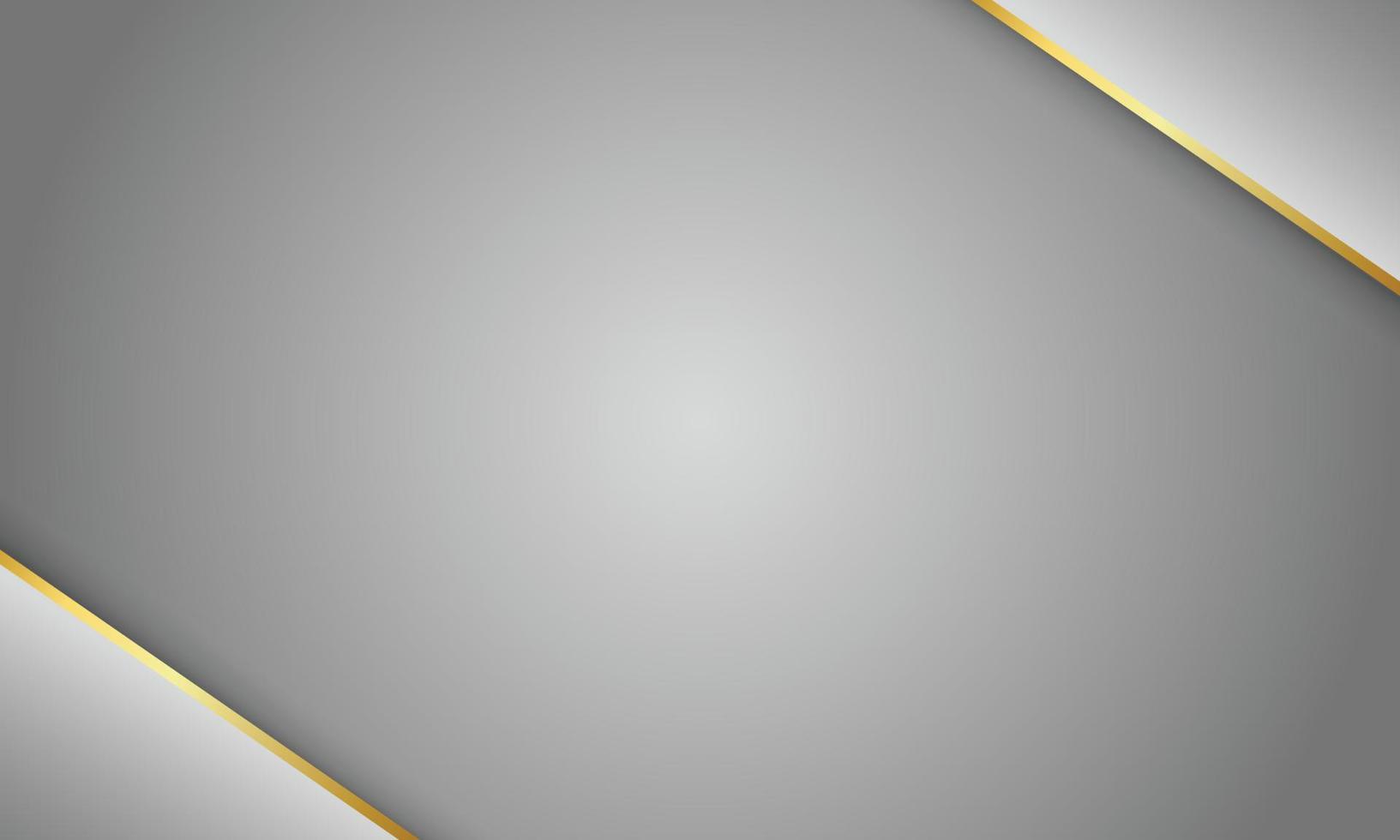 Gray metallic background with gray metallic and shiny gold line. vector