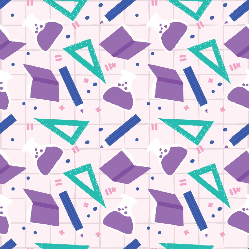 Hand drawn end of school seamless pattern. Vector illustration.