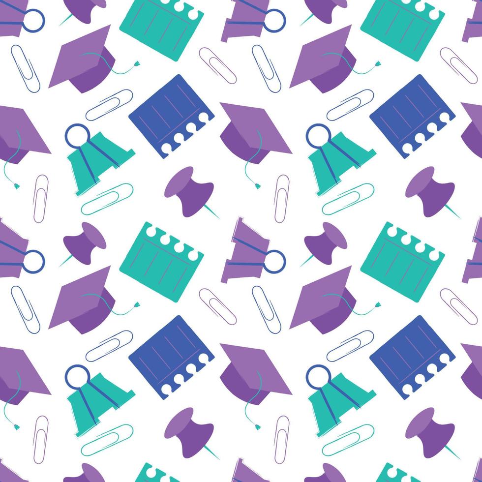 Hand drawn end of school seamless pattern. vector