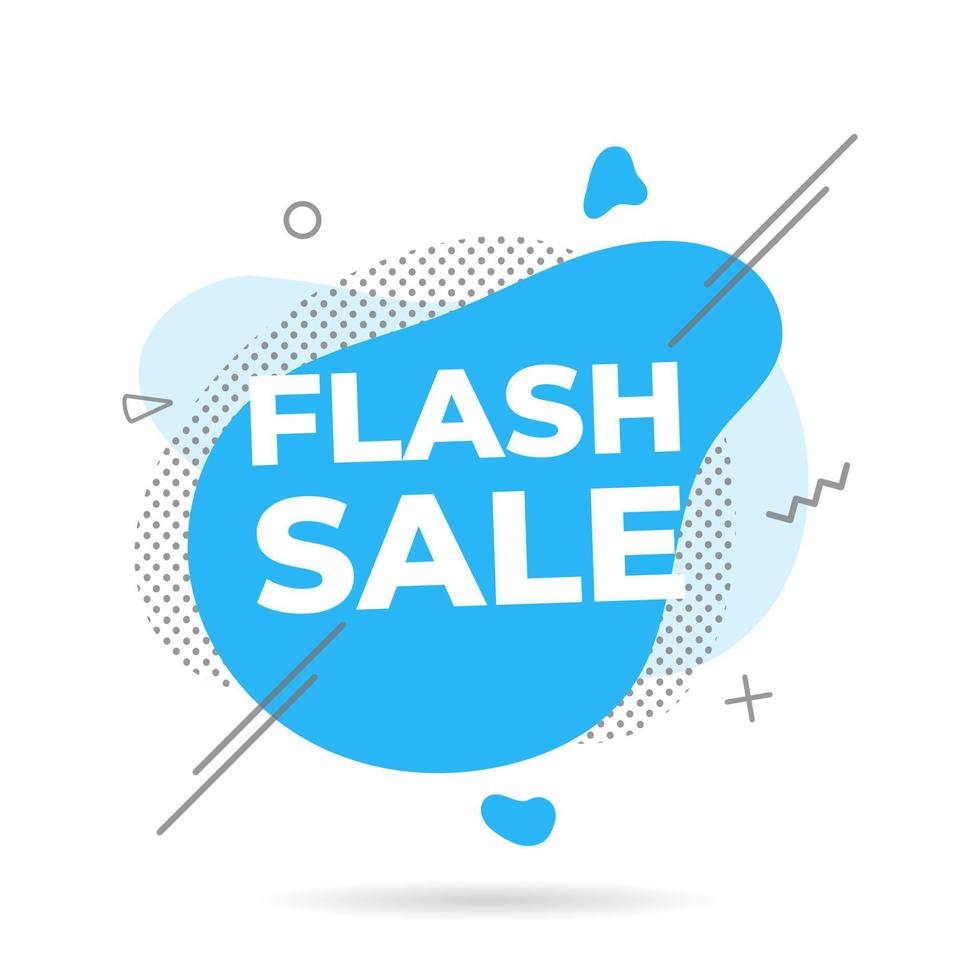 Modern liquid abstract FLASH SALE text flat style design vector