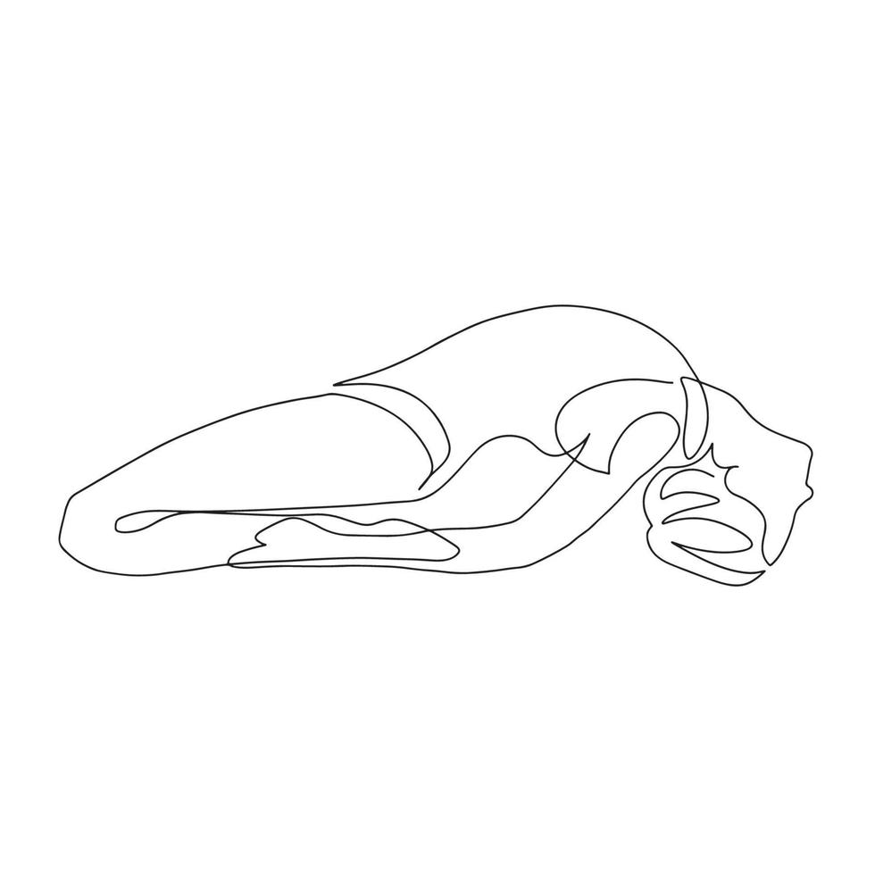 dibujo de línea continua de la ilustración de salud vectorial del concepto de yoga de fitness de una mujer. es el día internacional del yoga. vector