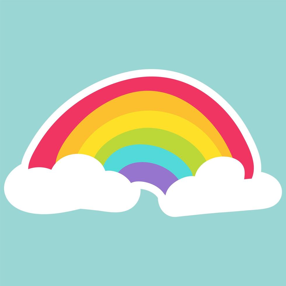 signo de arco iris romántico de dibujos animados de vector
