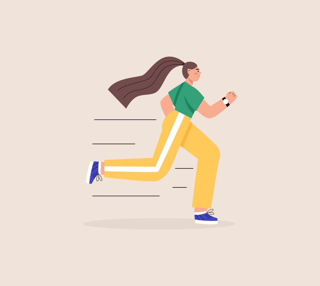 Woman character is running vector