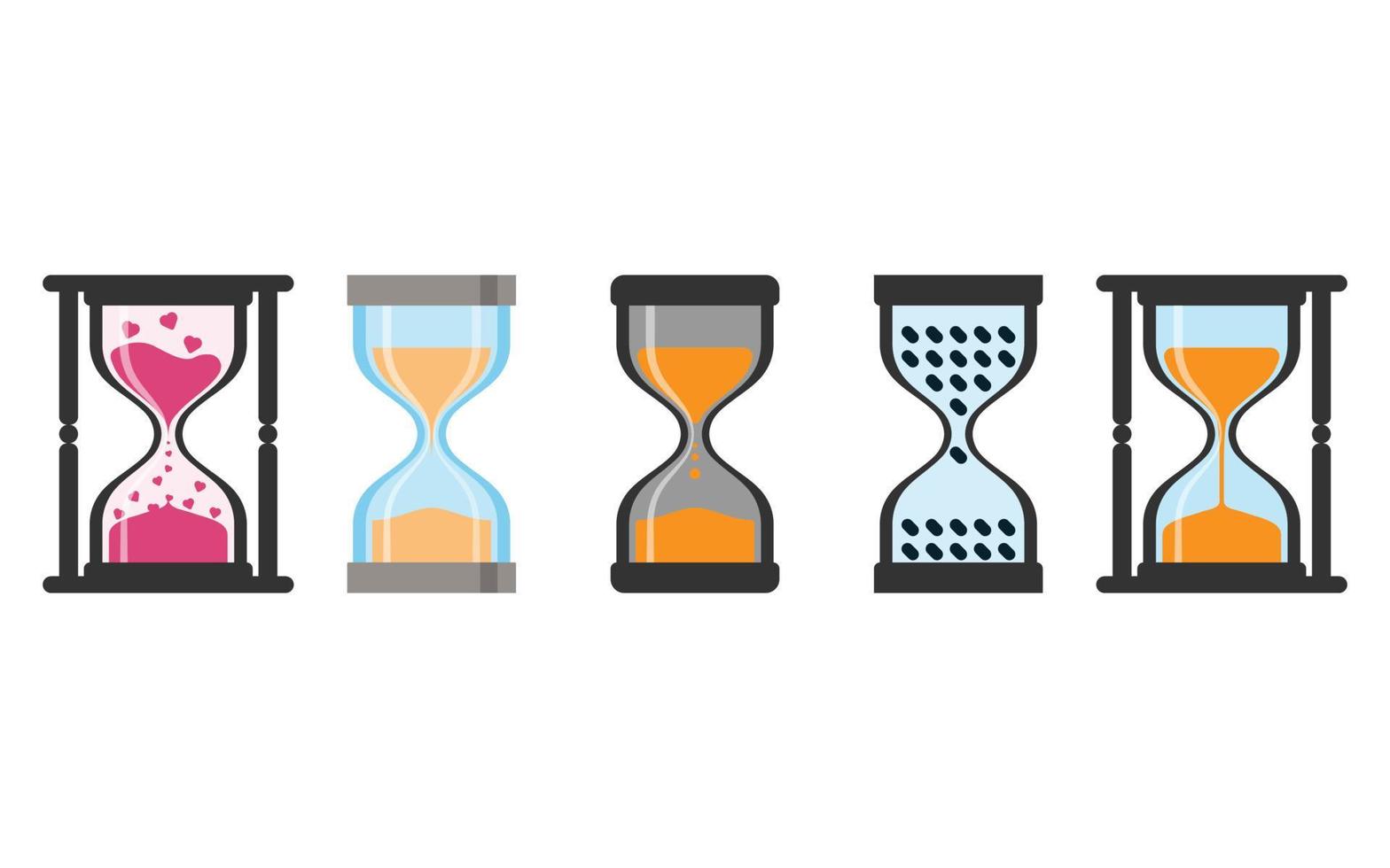 Hourglass Icon set, Sandglass Timer. vector