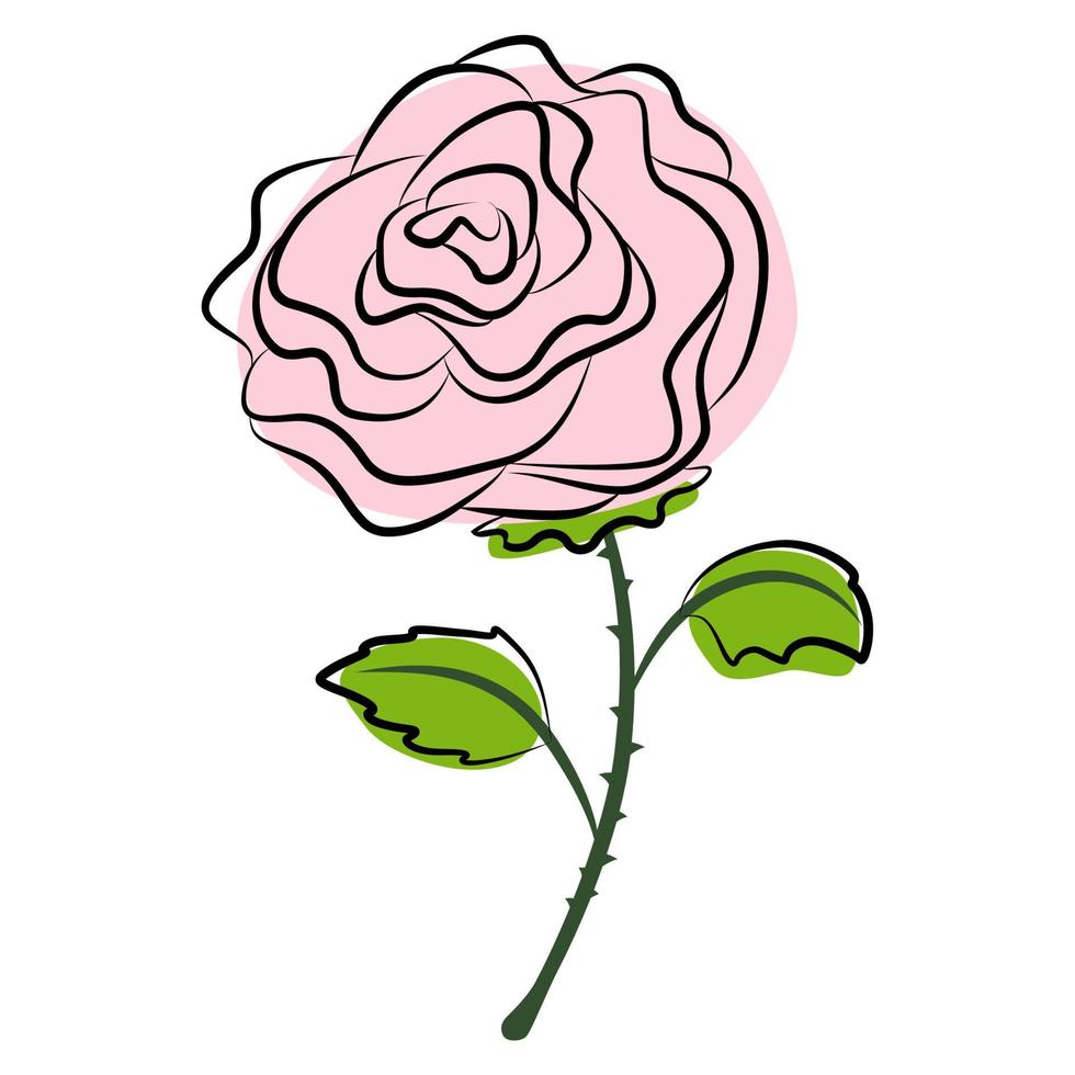 flor de pincel de dibujo a mano. vector