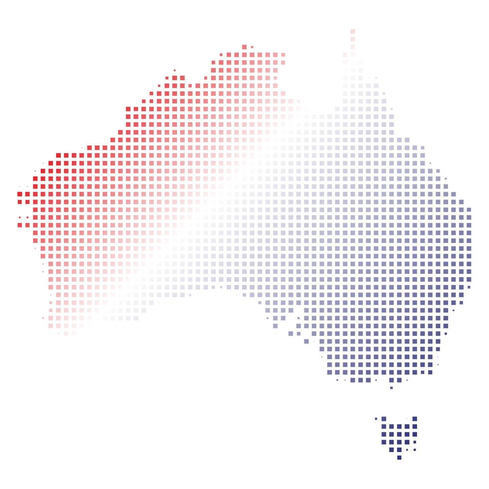 mapa de semitonos de australia. vector