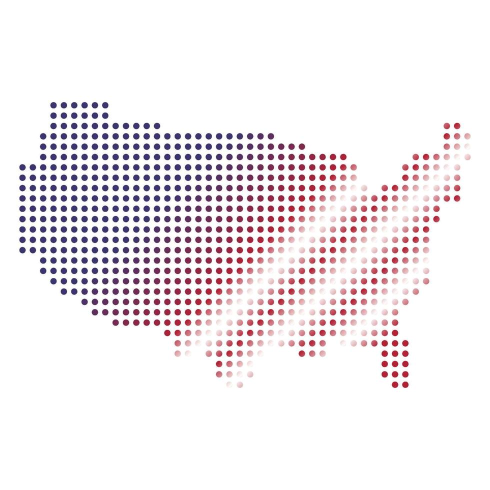 Halftone USA Map. vector