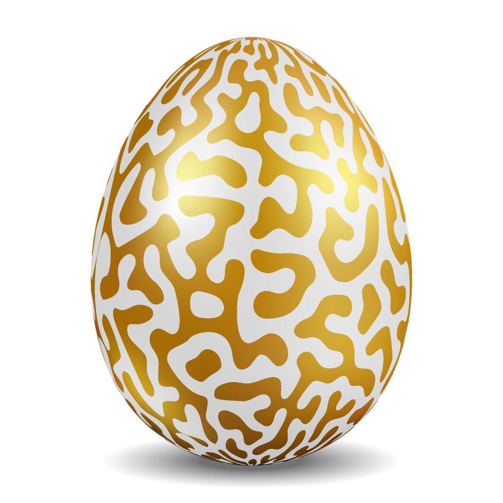 Easter egg with metal color. vector