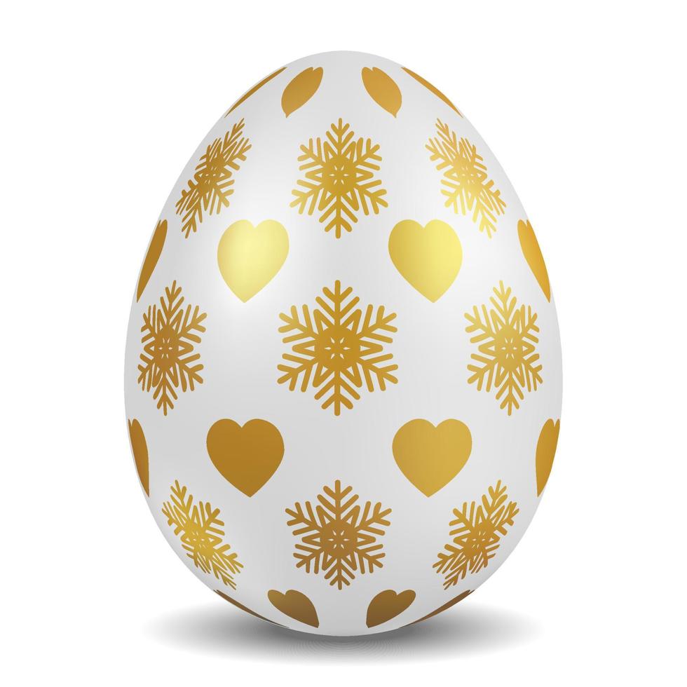 Easter egg with metal color. vector