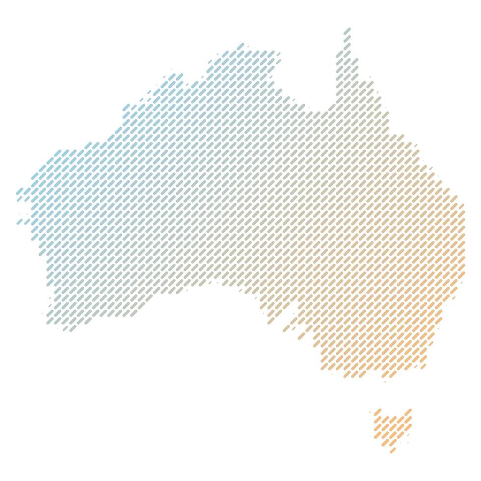 mapa de semitonos de australia. vector