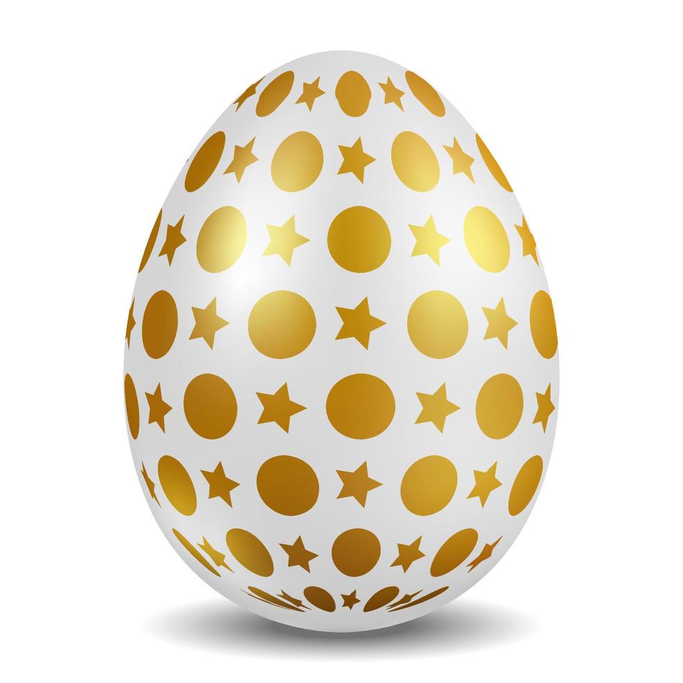 Easter egg with metal color. vector