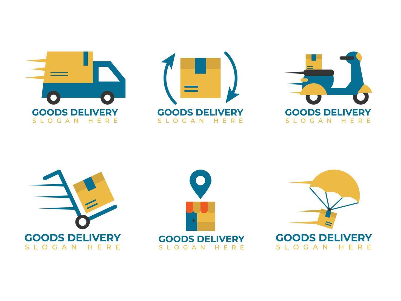 Contactless Delivery Goods Logo Collection vector