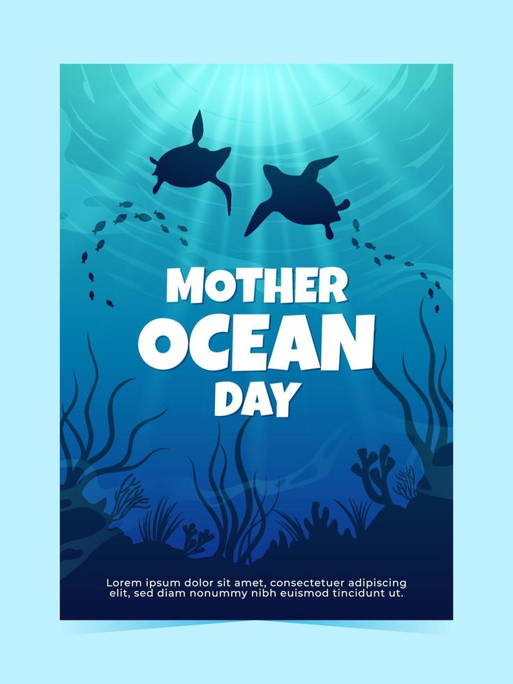 Mother Ocean Day Poster vector