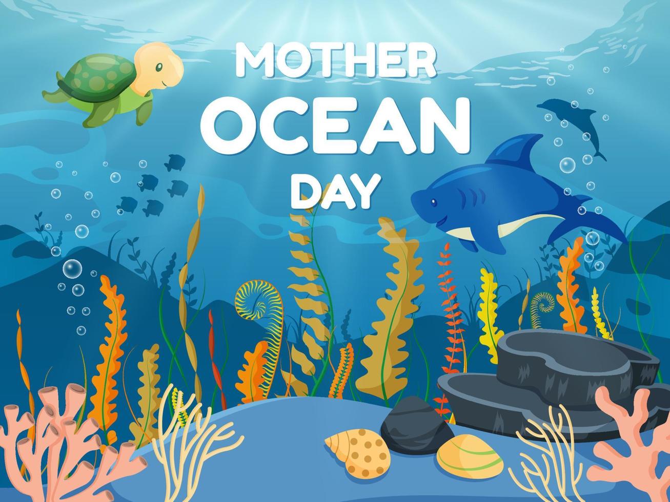 Mother Ocean Day Background vector