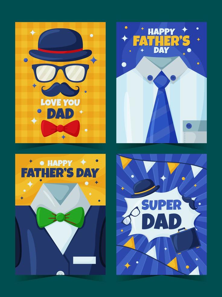 Happy Father's Day Card Collection vector