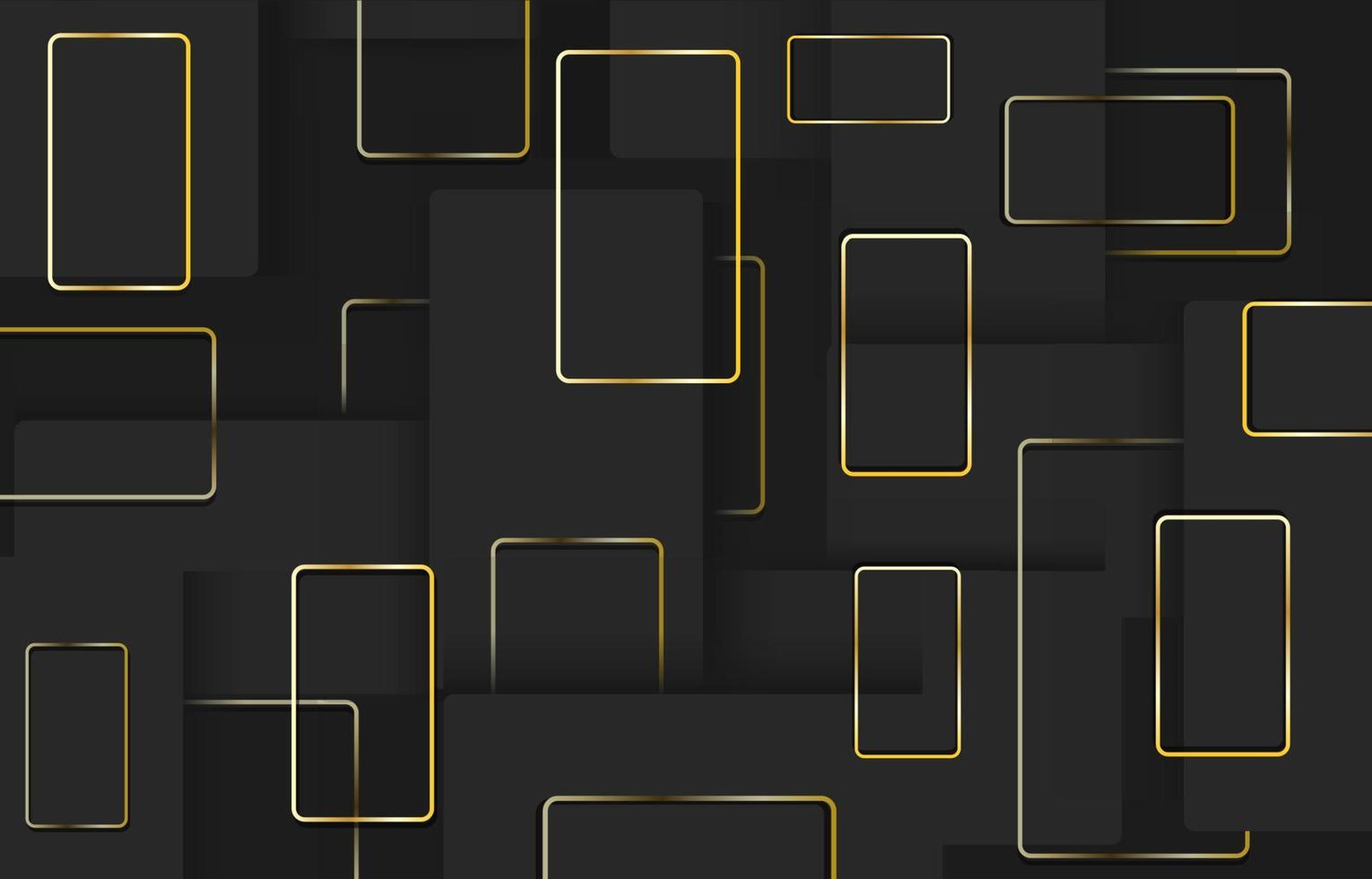 Fancy Golden Black Rectangle Background vector