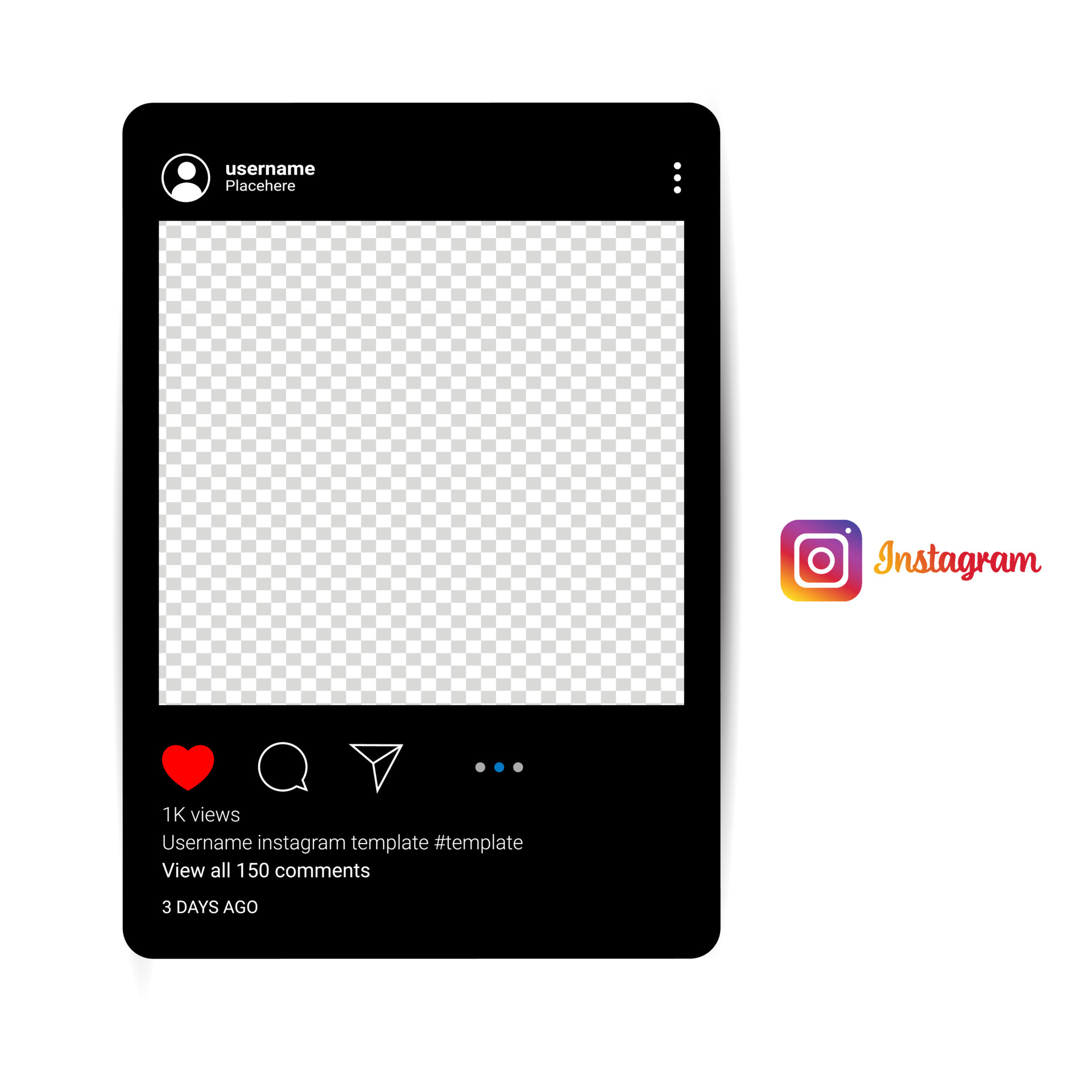 Instagram post with transparent background Download on Freepik