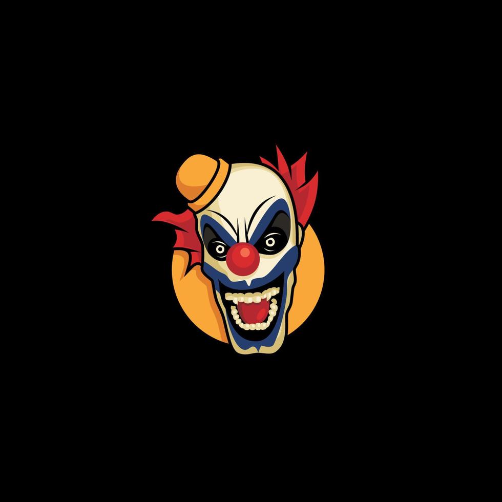 Creepy Clown logo or character design vector