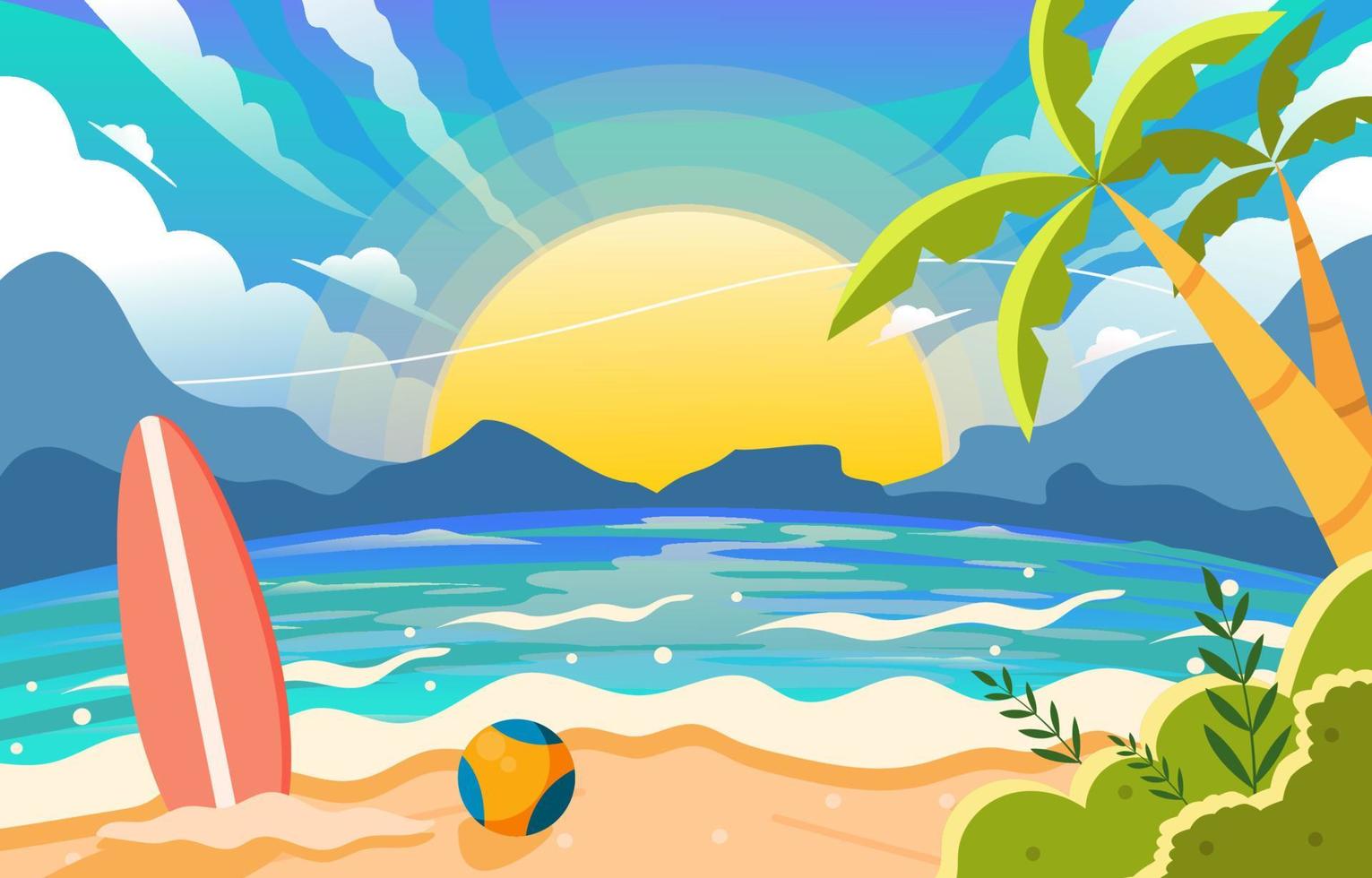 Background of Beautiful Summer Beach vector