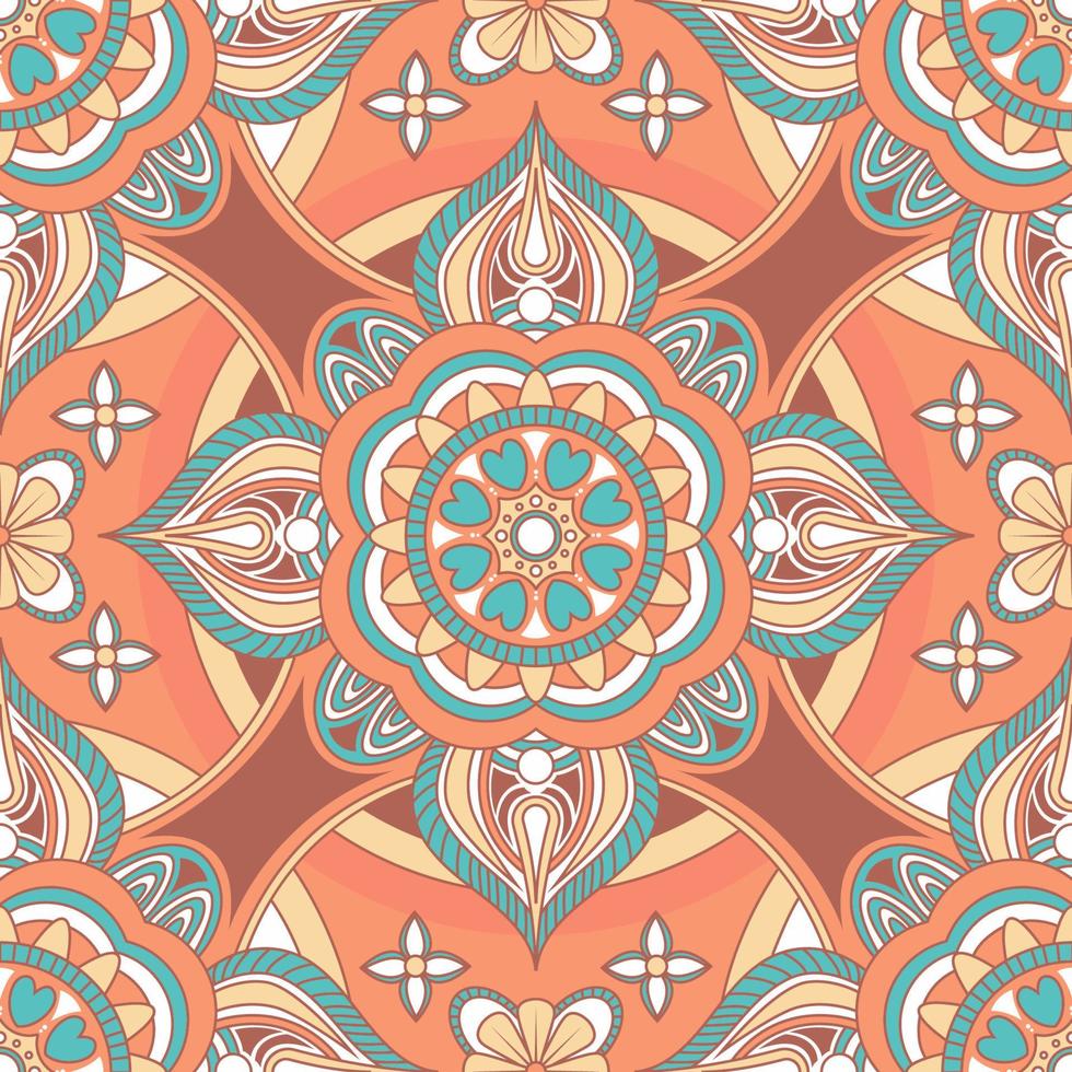 Pastel Mandala Seamless Pattern vector
