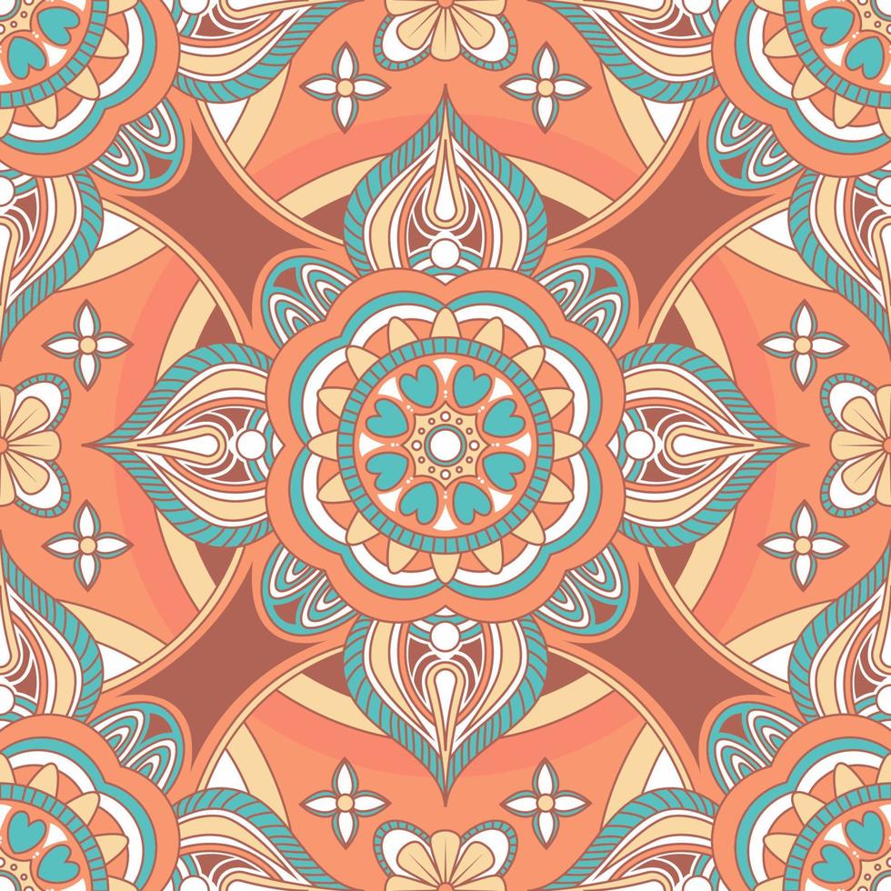 Pastel Mandala Seamless Pattern vector