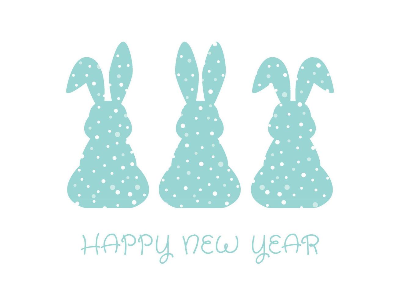 Bunny design element with seamless pattern. Illustration for postcard, poster, sticker, pattern. New Year bunny, rabbits, hare. Cute animal silhouette, vector design element.