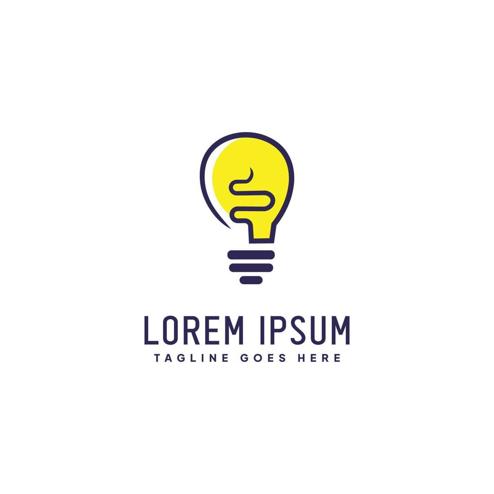 Simple vector line art lamp logo