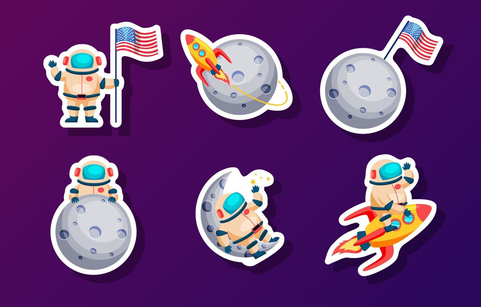 National Moon Day Astronaut and Moon vector