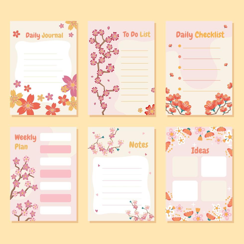 Spring Journal Tables vector