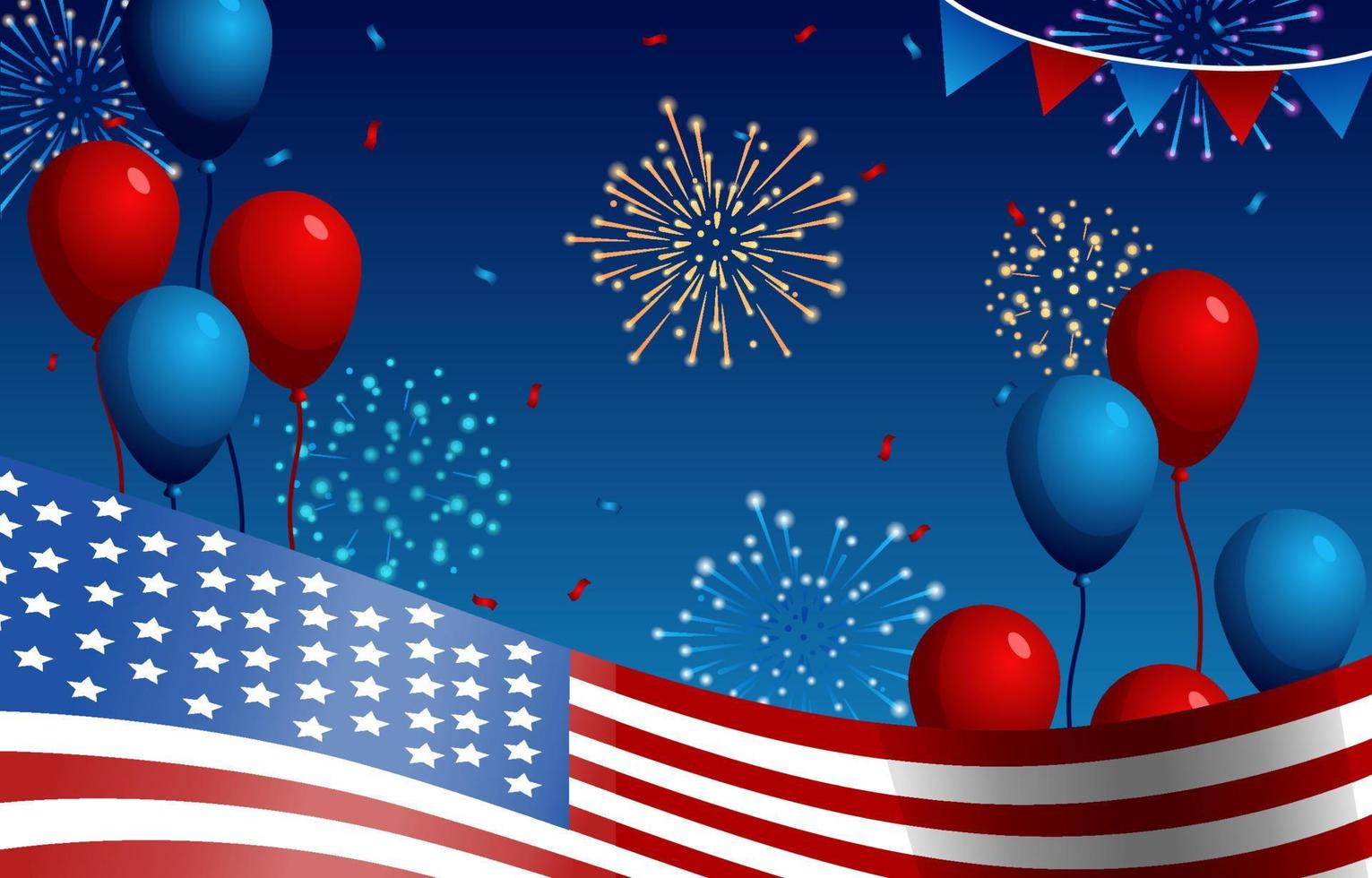 Concept of Celebration USA in 4th of July vector