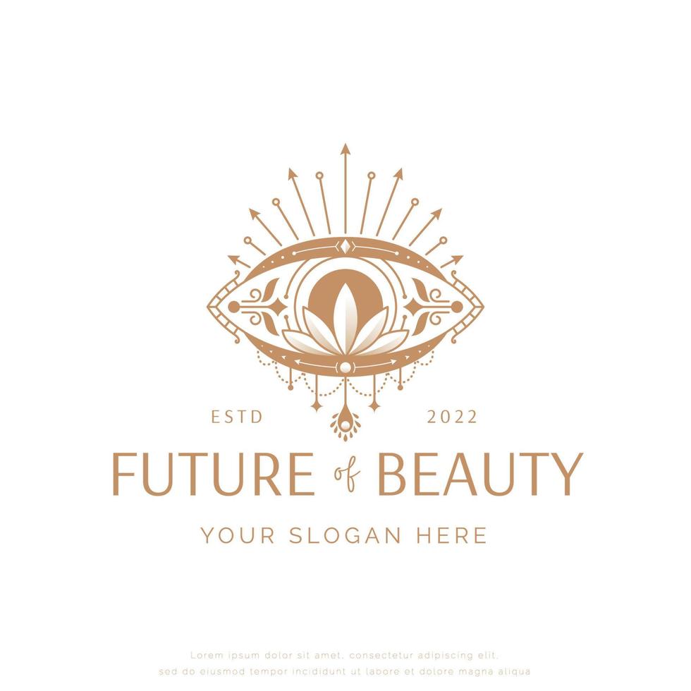 abstract boheiman eye mystic logo design vector