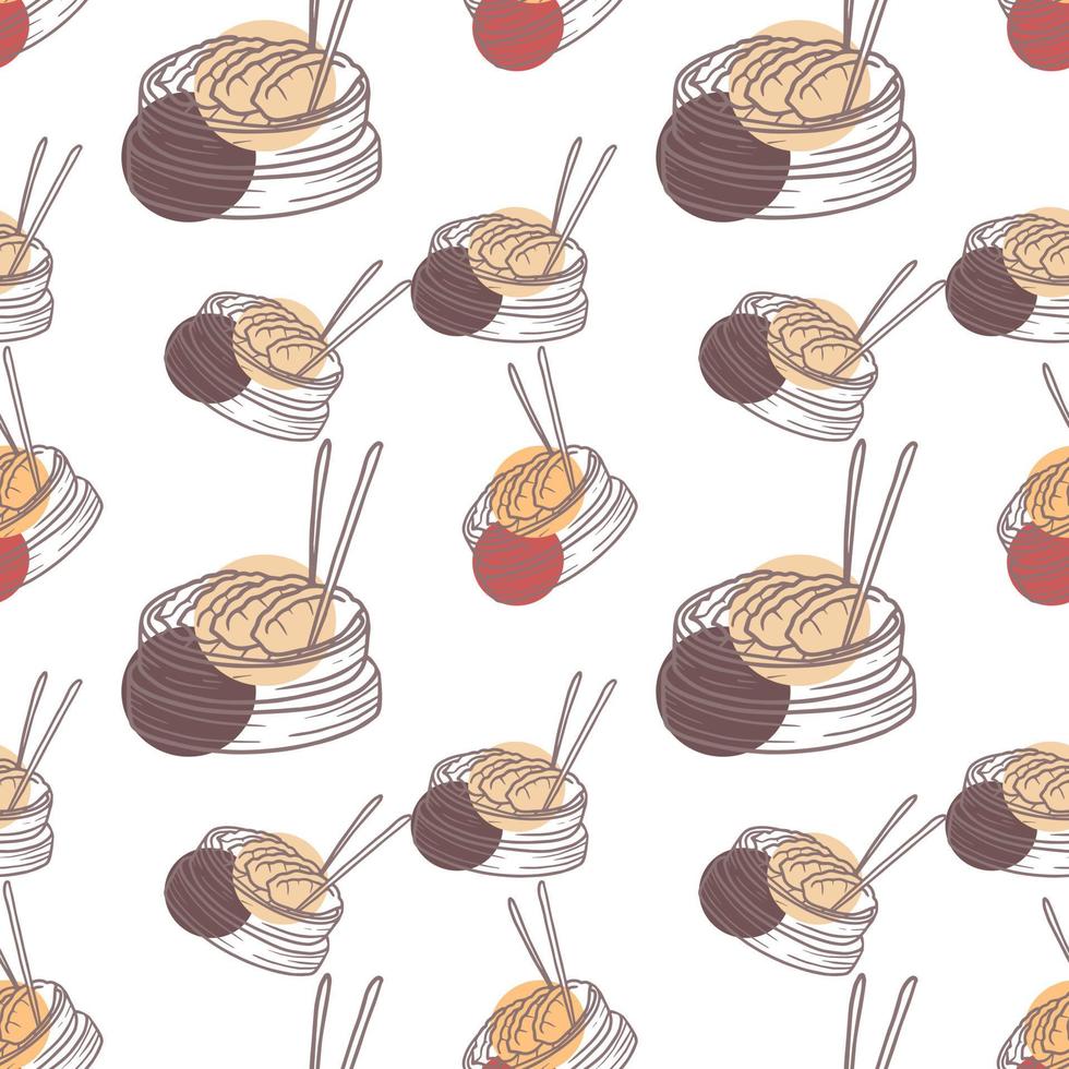 Chinese food dimsam seamless pattern. Repeatable print. Vector illustration.