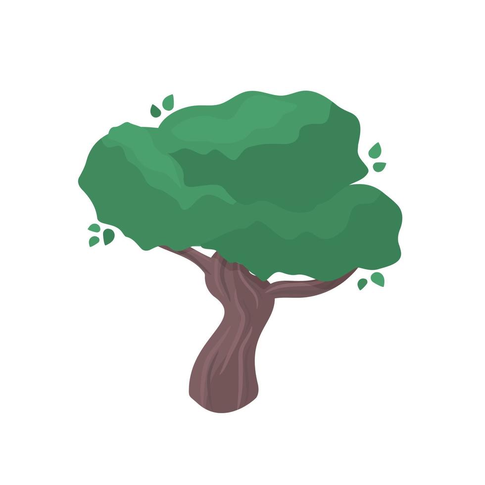 árbol verde de verano, elementos de jardín o bosque para el diseño. ilustración vectorial aislada sobre fondo blanco. vector