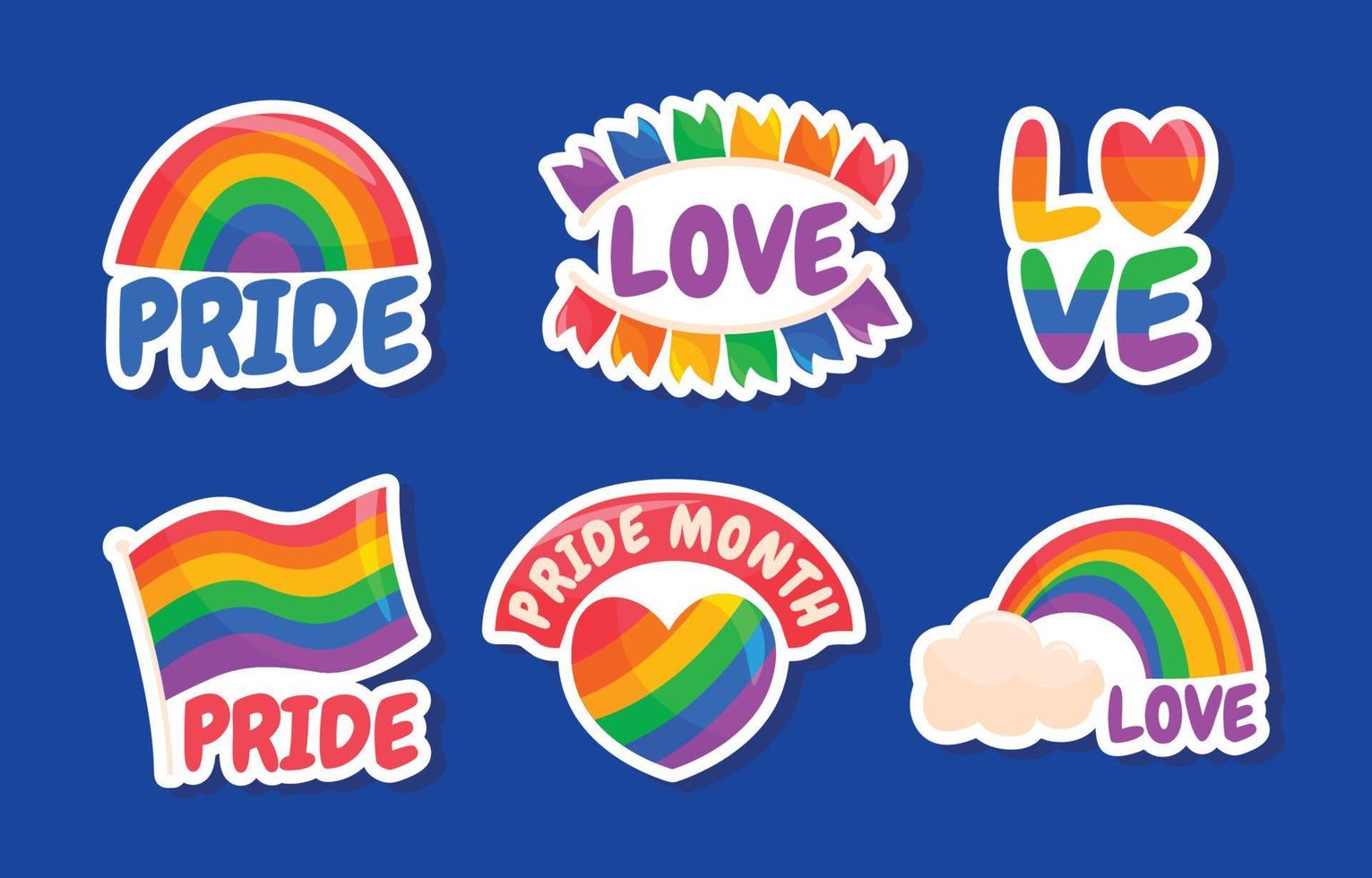 Pride Month Sticker Collection vector