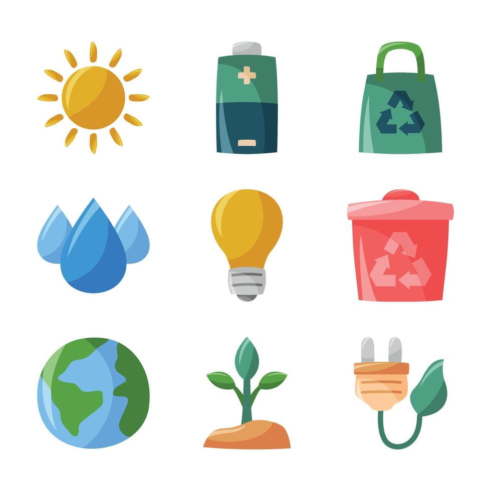 paquete de iconos del día mundial del medio ambiente vector